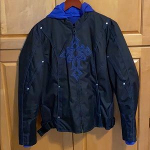 Black and Blue Motorcycle Jacket